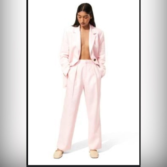 NWOT - S - MARA HOFFMAN TATUM blazer suit jacket linen pink pastel - Picture 3 of 8